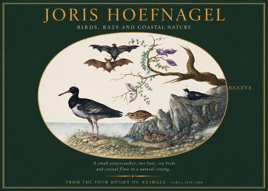 Joris Hoefnagel Birds, Bats and Coastal Nature No2 - Poster