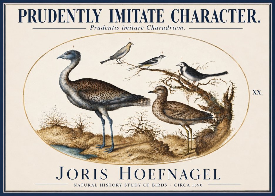 Joris Hoefnagel Prudently Imitate Character. No4 - Poster