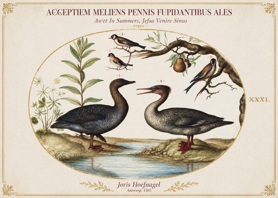 Joris Hoefnagel Acceptiem Meliens Pennis Fupidantibus Ales No1 - Poster