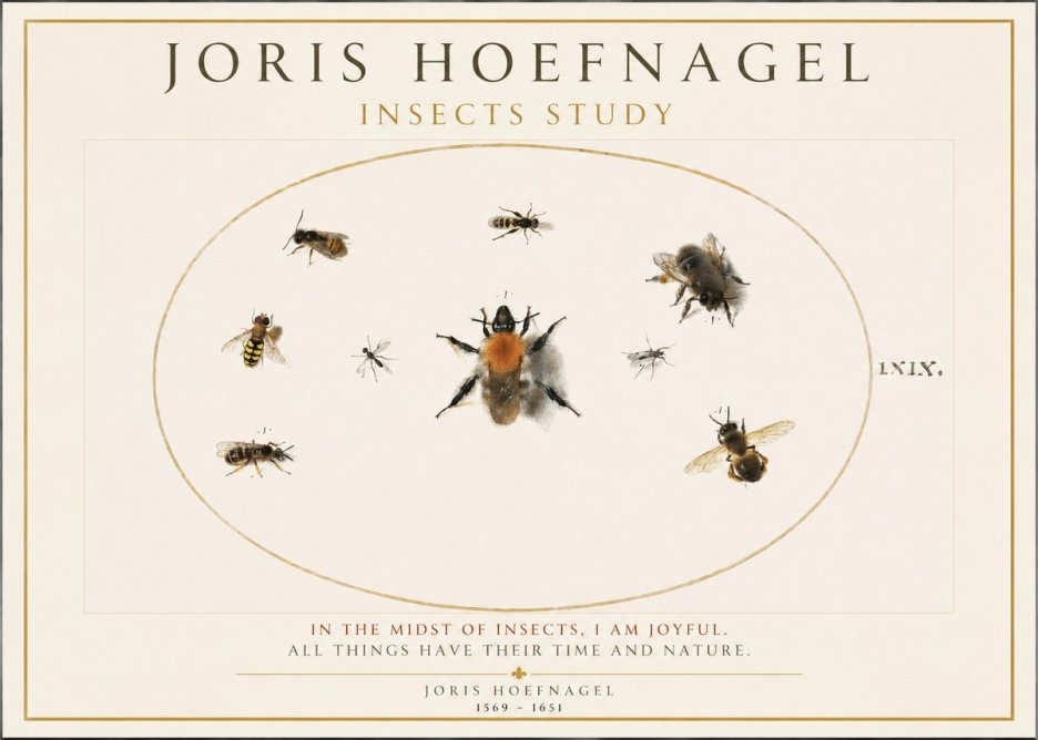 Joris Hoefnagel Insects Study II No1 - Poster