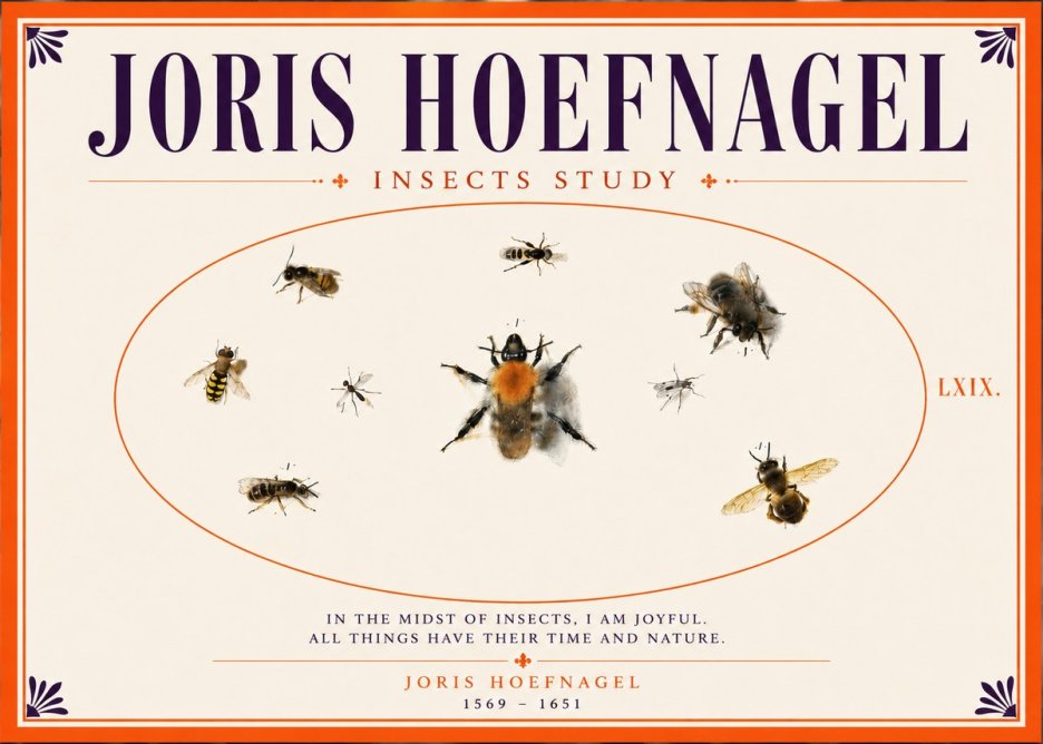 Joris Hoefnagel Insects Study II No5 - Poster