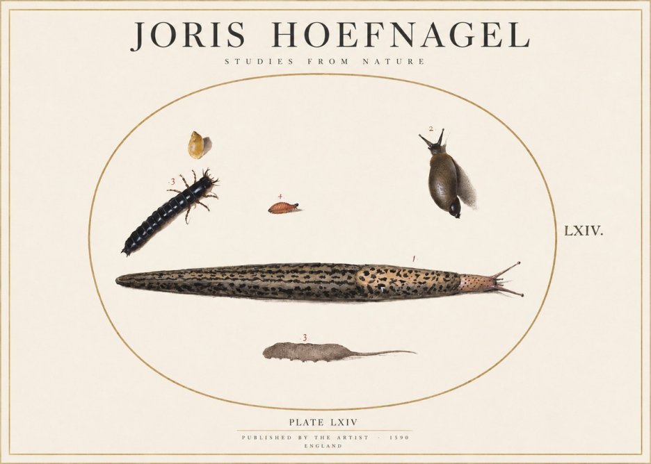 Joris Hoefnagel Plate Lxiv No1 - Poster