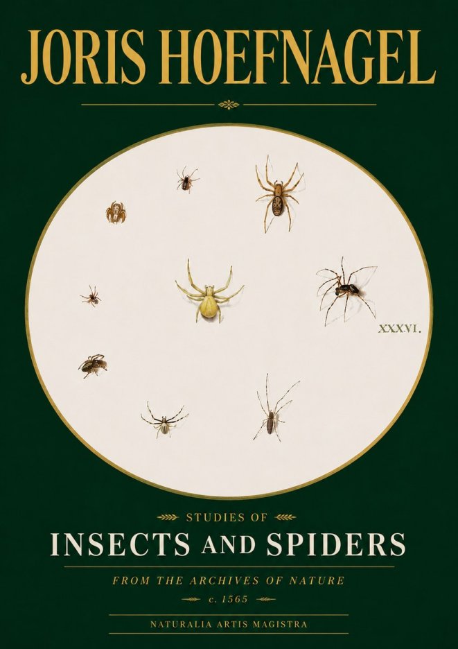 Joris Hoefnagel Studies of Insects and Spiders No3 - Poster
