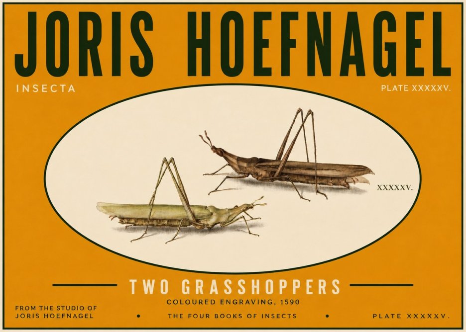 Joris Hoefnagel Two Grasshoppers No6 - Poster