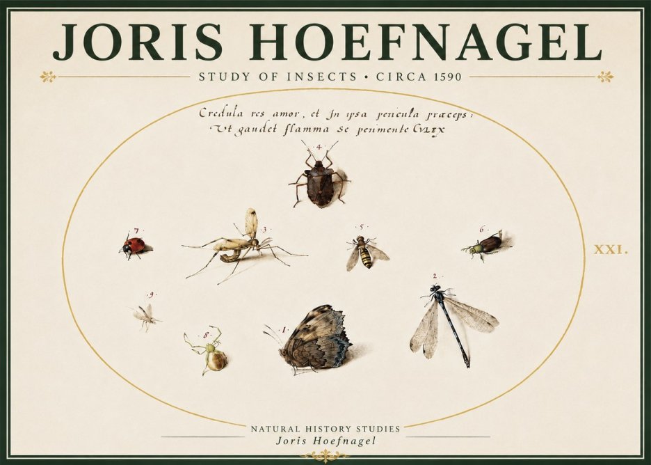 Joris Hoefnagel Study of Insects • Circa 1590 No5 - Poster