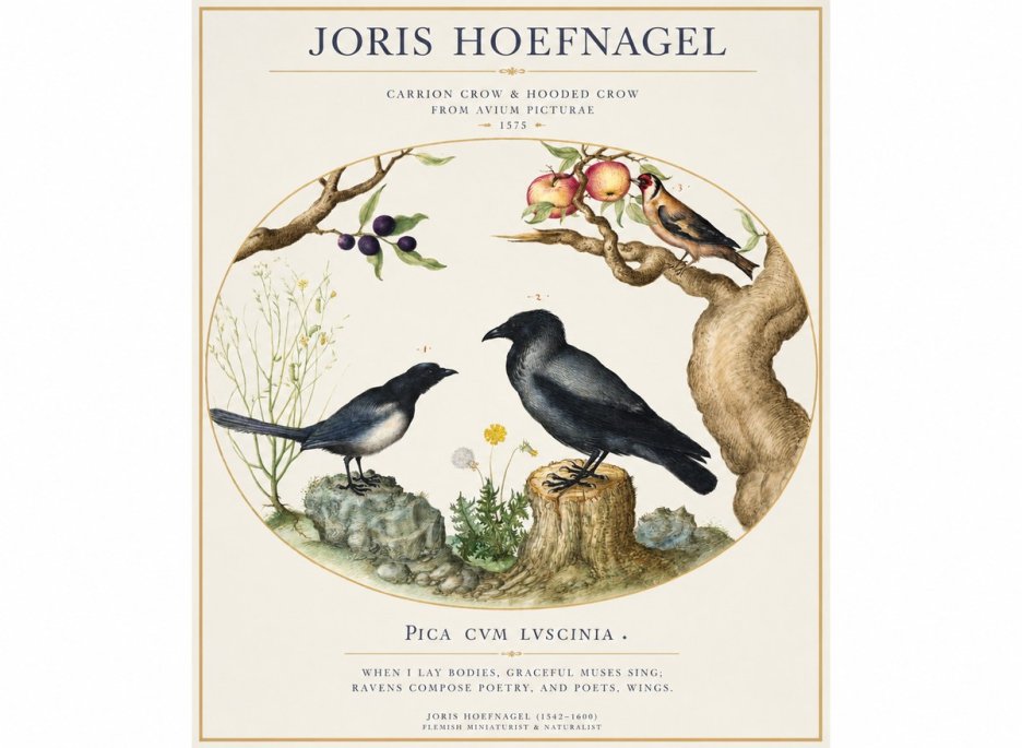 Joris Hoefnagel Carrion Crow & Hooded Crow No1 - Poster
