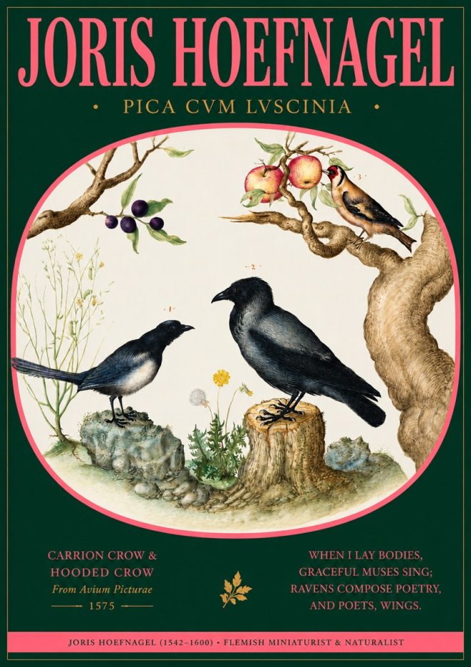 Joris Hoefnagel Carrion Crow & Hooded Crow No2 - Poster