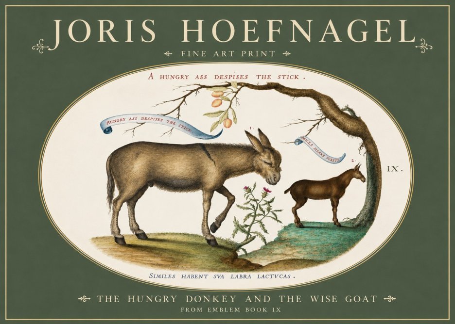 Joris Hoefnagel The Hungry Donkey and the Wise Goat No3 - Poster