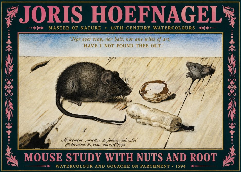 Joris Hoefnagel Mouse Study with Nuts and Root No5 - Poster