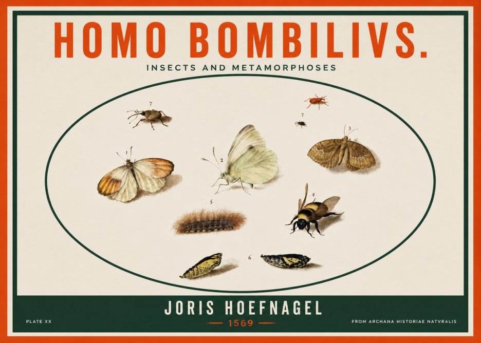 Joris Hoefnagel Homo Bombilivs. Insecta Et Metamorphoses No3 - Poster