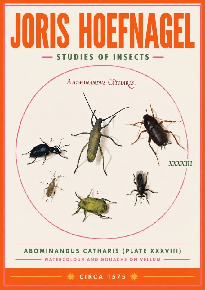 Joris Hoefnagel Abominandus Catharis (Plate Xxxviii) No3 - Poster