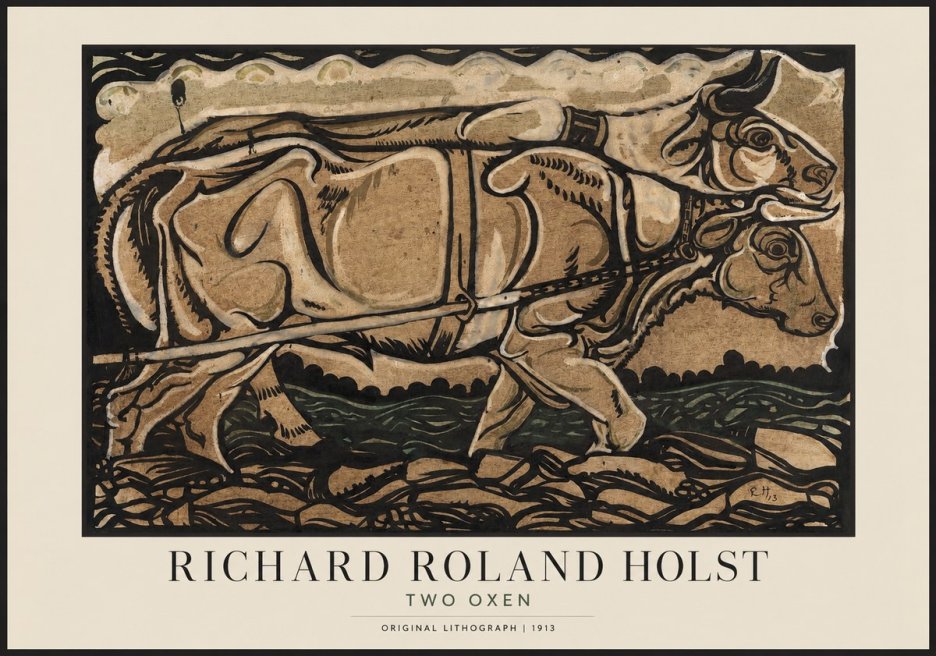 Richard Roland Holst Two Oxen No1 - Poster