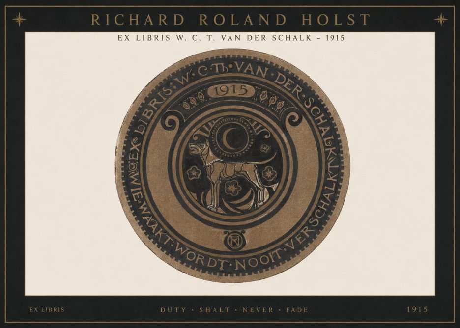 Richard Roland Holst Ex Libris W. C. T. Van Der Schalk - 1915 No1 - Poster