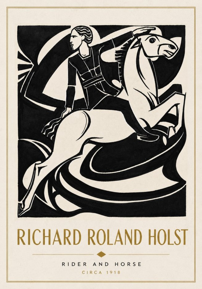 Richard Roland Holst Rider and Horse No6 - Poster