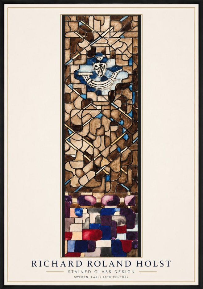 Richard Roland Holst Abstract Composition with Heraldic Motif No2 - Poster