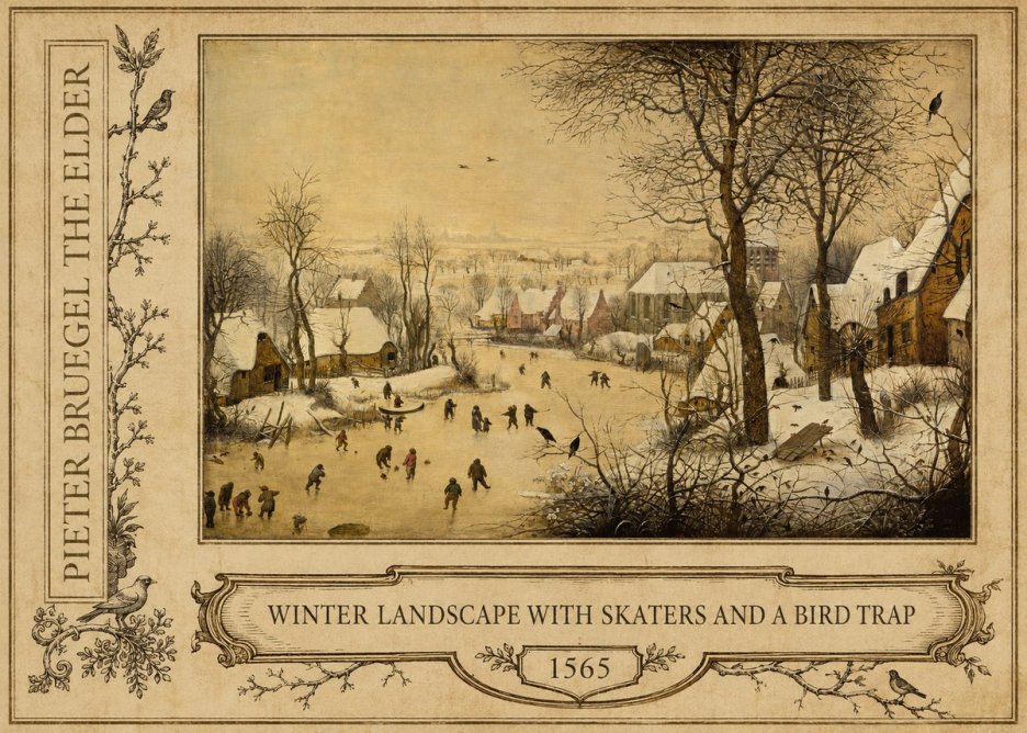 Pieter Bruegel Winter Landscape with Skaters and a Bird Trap No2 - Poster