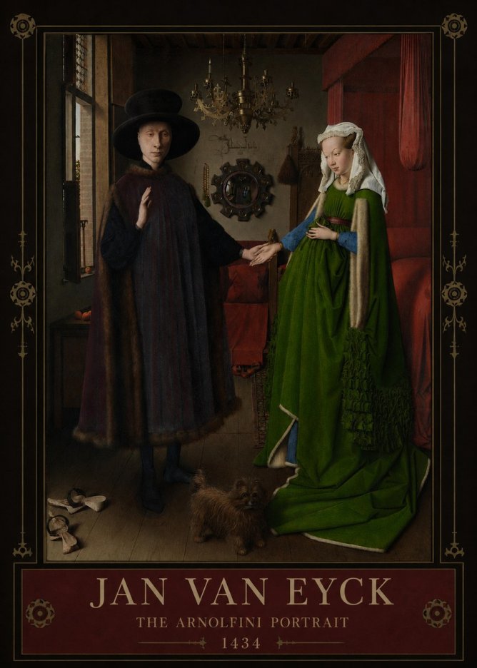 Jan van Eyck The Arnolfini Portrait III No5 - Poster