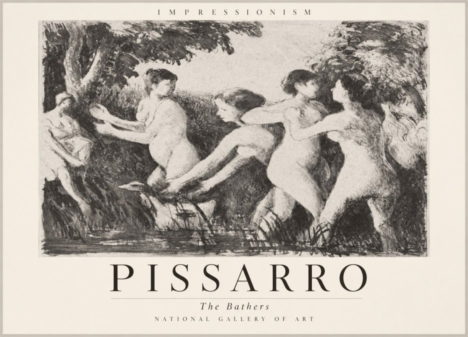 Pissarro The Bathers No2 - Poster