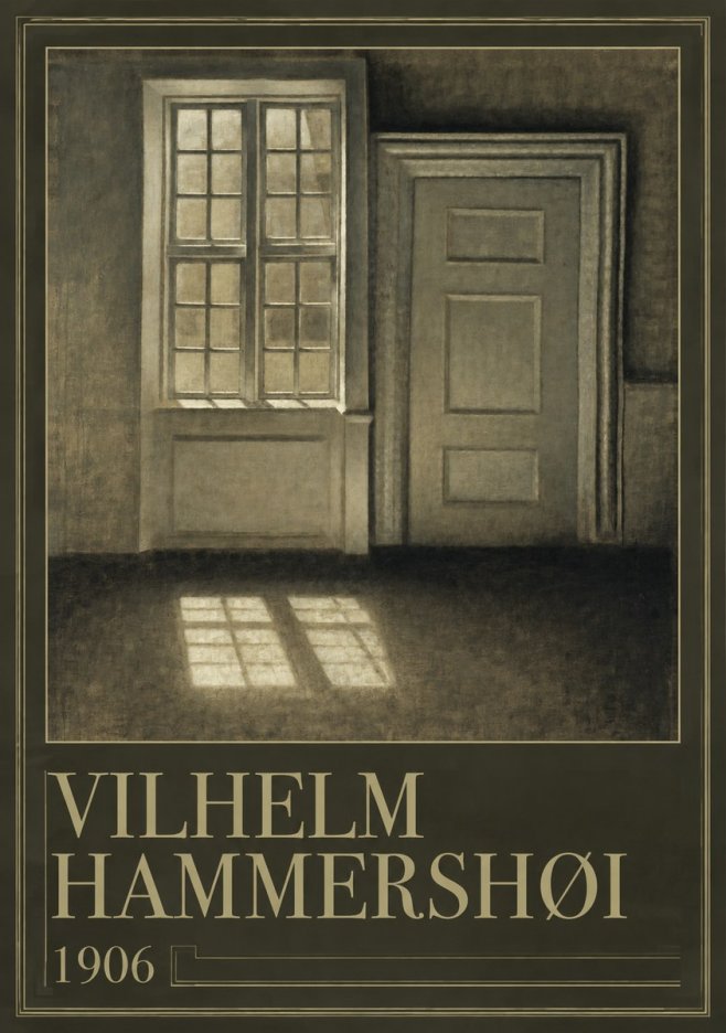 Vilhelm Hammershøi Interior. Sunlight on the Floor No4 - Poster