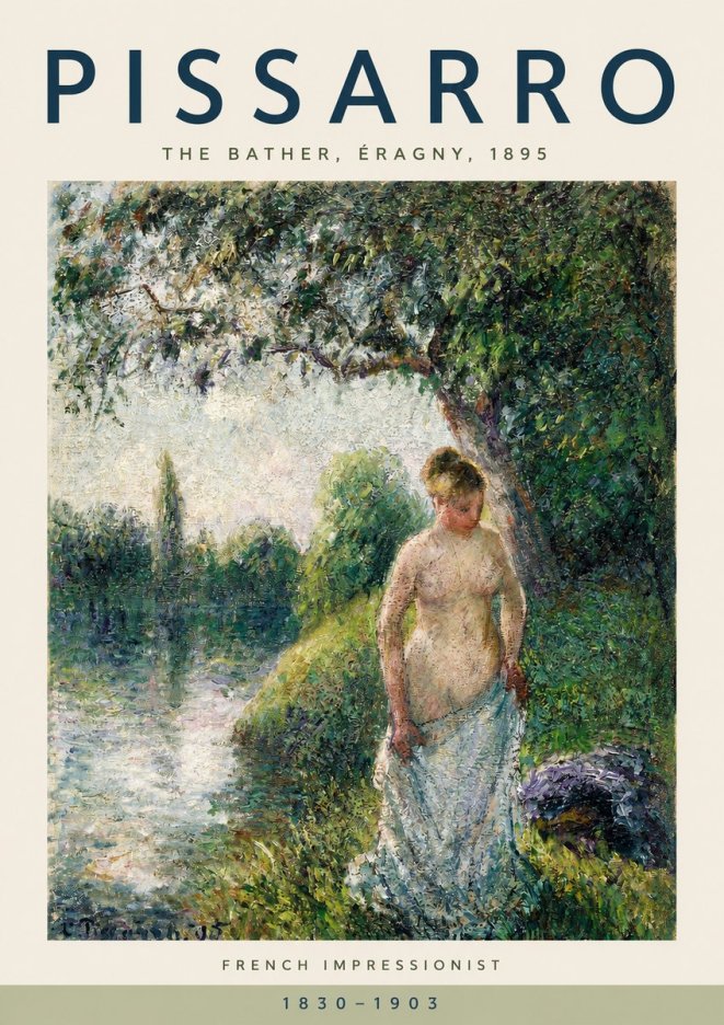 Pissarro The Bather, Pontoise No2 - Poster
