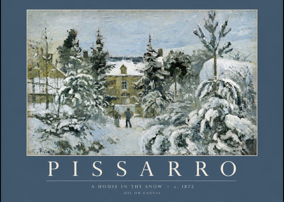 Pissarro The Entrance to the Village, Winter No2 - Poster