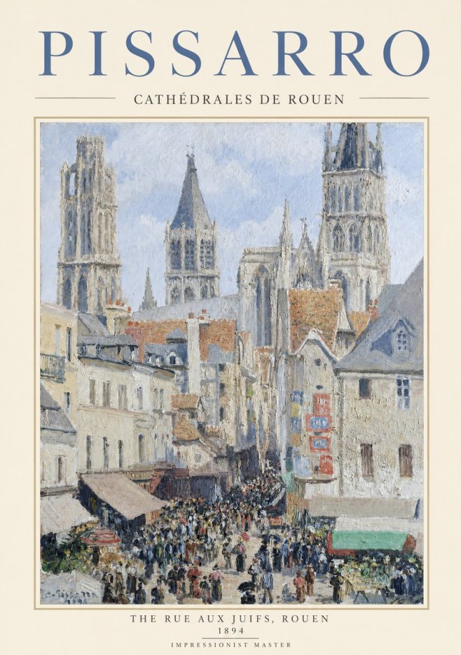 Pissarro The Rue Aux Juifs, Rouen No1 - Poster