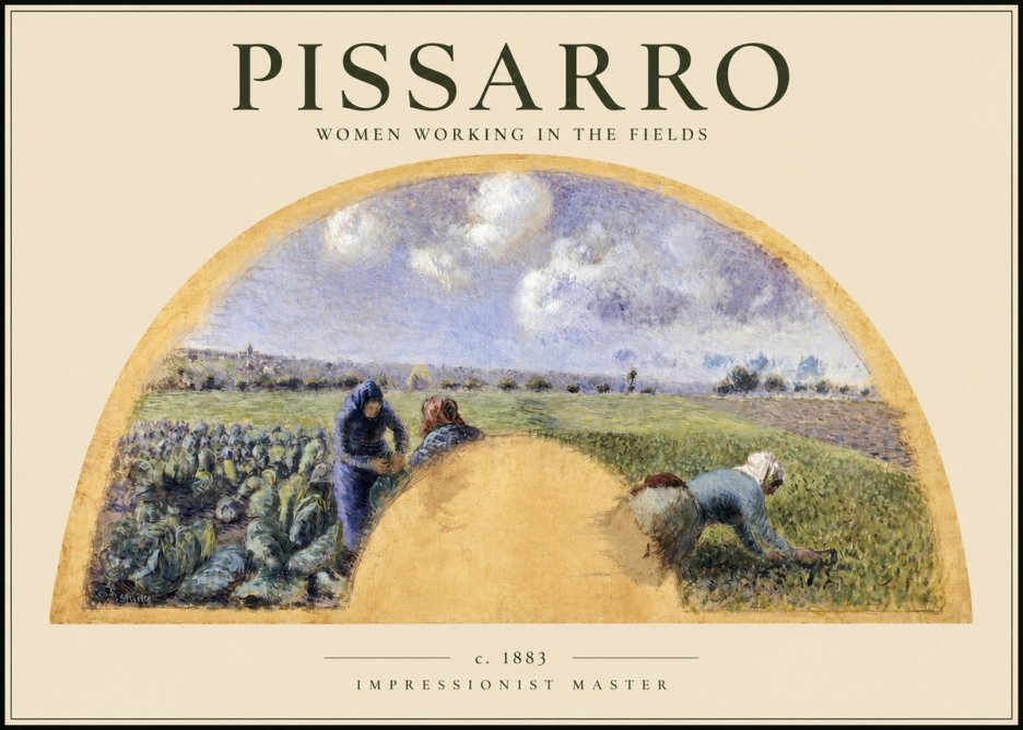Pissarro Women Working in the Fields No2 - Poster
