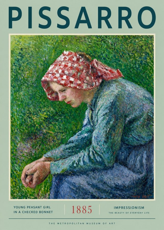 Pissarro Young Peasant Girl No2 - Poster