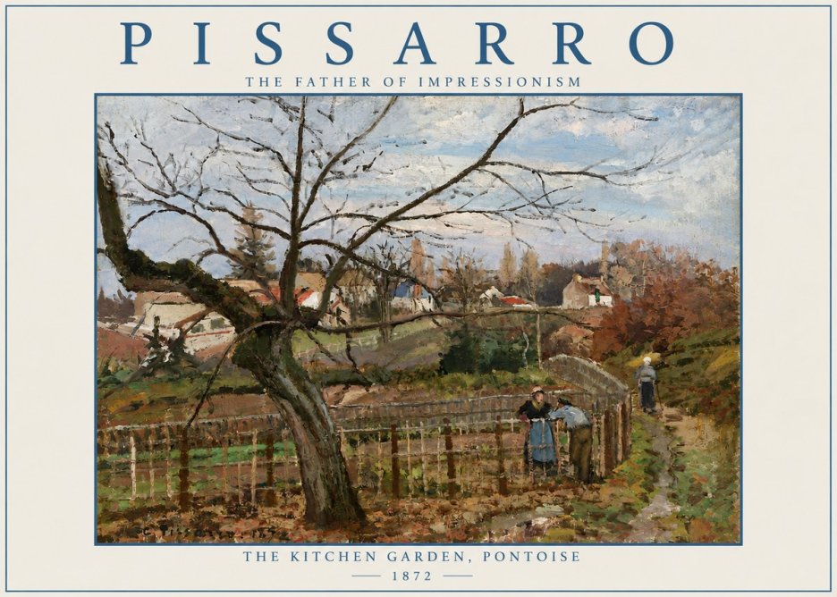 Pissarro The Kitchen Garden, Pontoise No3 - Poster