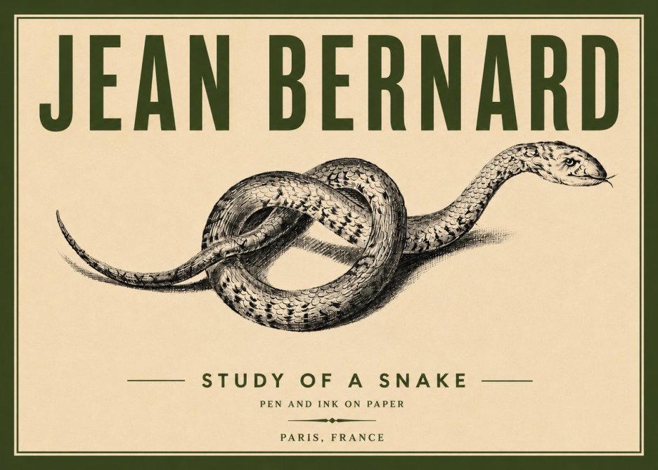 Jean Bernard Study of a Snake No6 - Poster