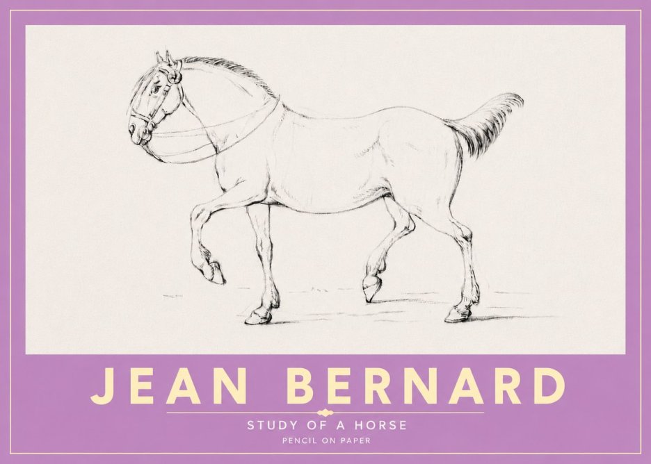 Jean Bernard Study of a Horse XVI No5 - Poster