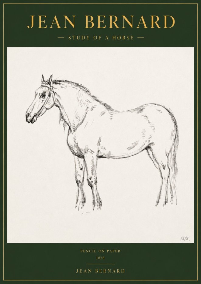 Jean Bernard Study of a Horse XVII No3 - Poster