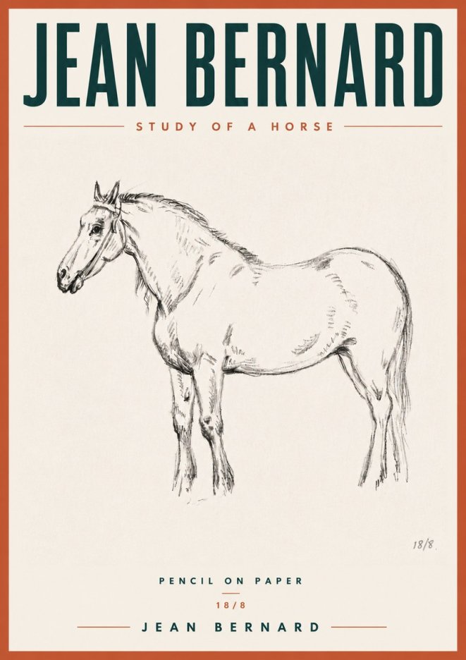 Jean Bernard Study of a Horse XVII No6 - Poster