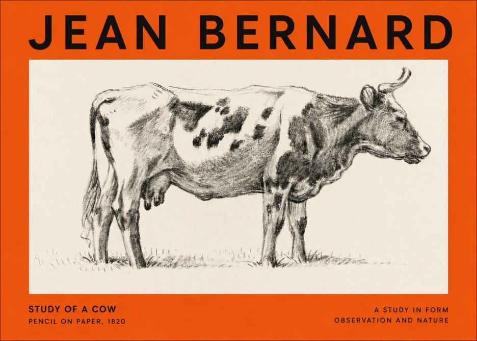 Jean Bernard Study of a Cow XX No3 - Poster