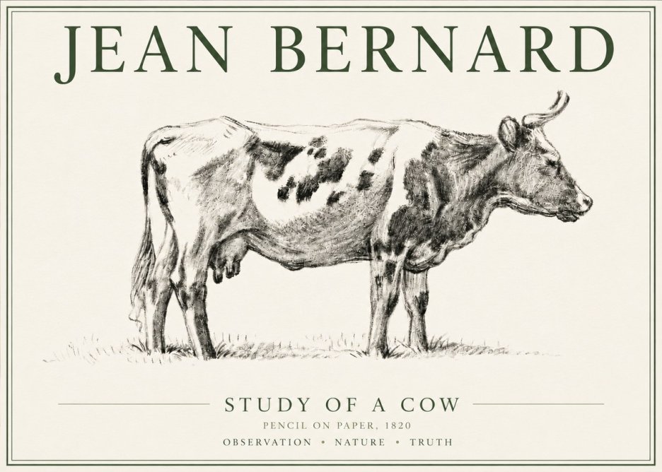 Jean Bernard Study of a Cow XX No6 - Poster