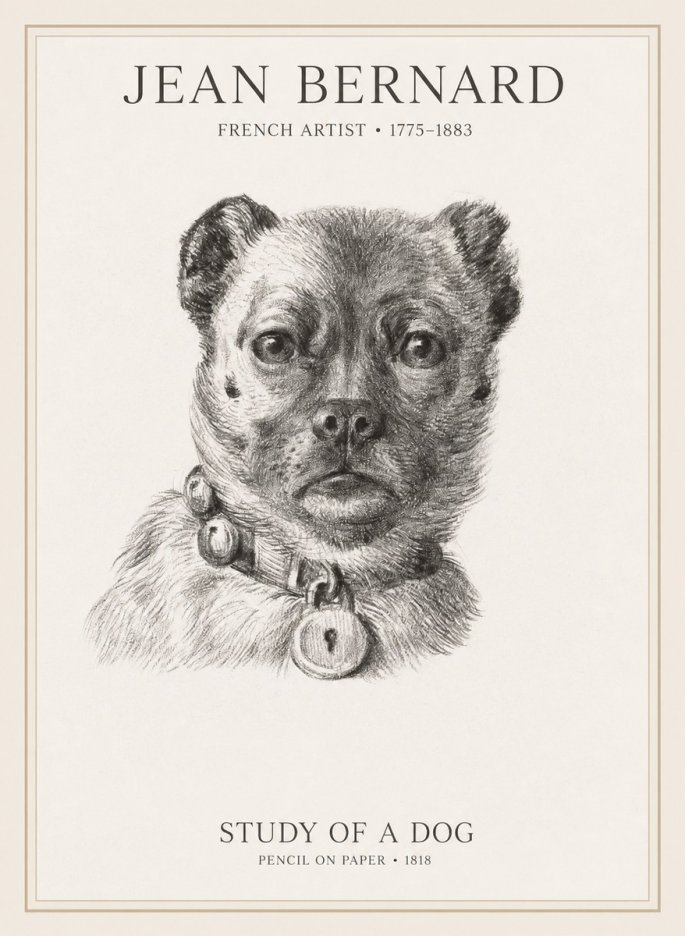 Jean Bernard Study of a Dog IV No1 - Poster