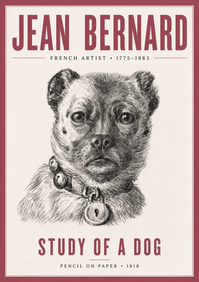 Jean Bernard Study of a Dog IV No5 - Poster