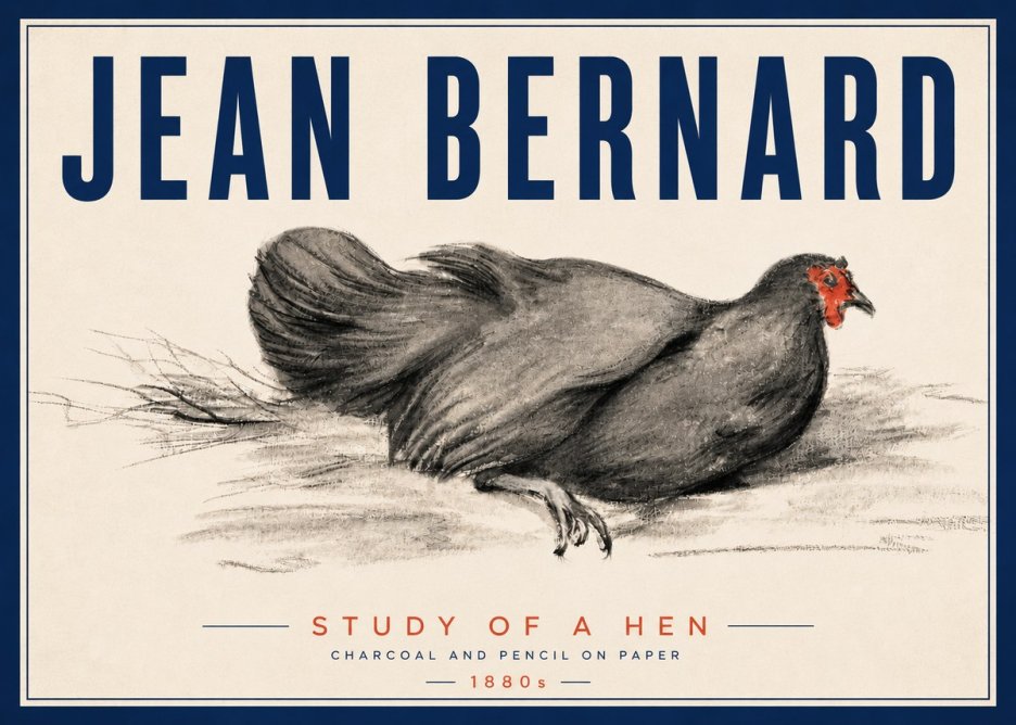Jean Bernard Study of a Hen No5 - Poster