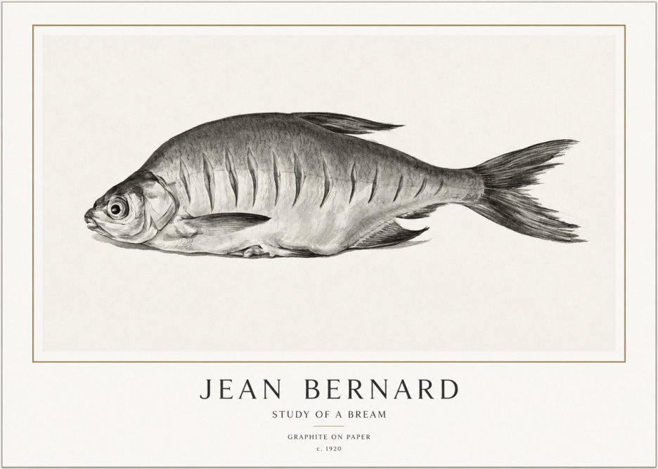 Jean Bernard Study of a Bream No1 - Poster