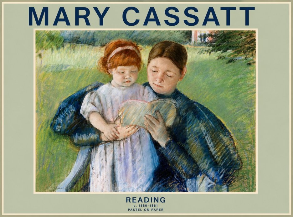 Mary Cassatt Reading No2 - Poster