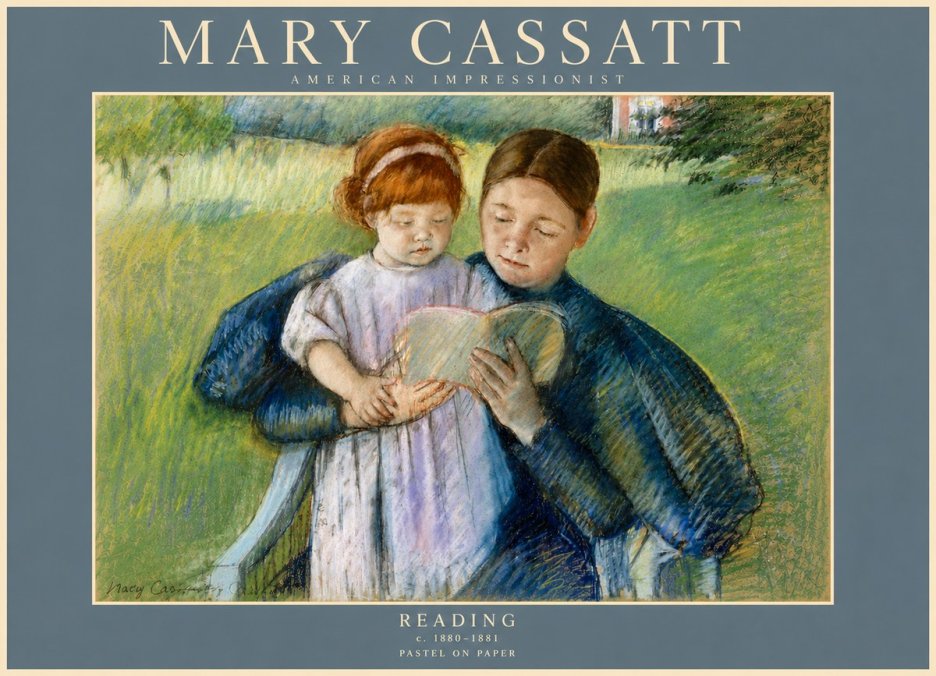 Mary Cassatt Reading No4 - Poster