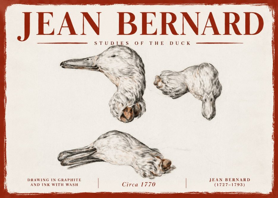 Jean Bernard Studies of the Duck No6 - Poster