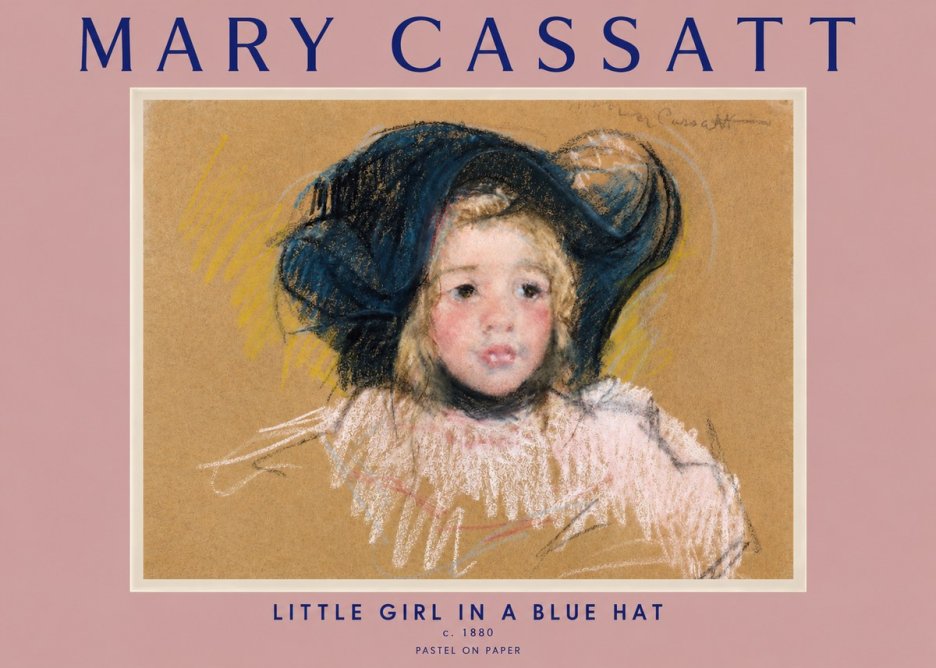 Mary Cassatt Little Girl in a Blue Hat No2 - Poster