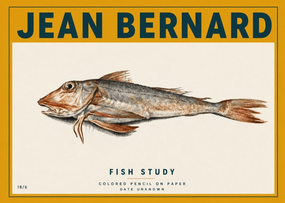 Jean Bernard Fish Study II No3 - Poster