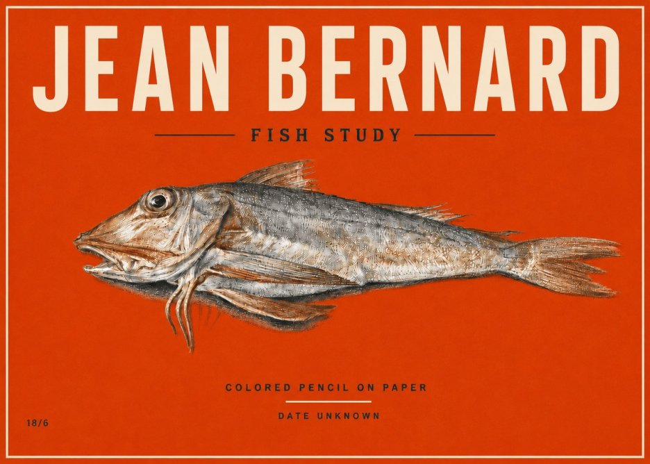 Jean Bernard Fish Study II No5 - Poster