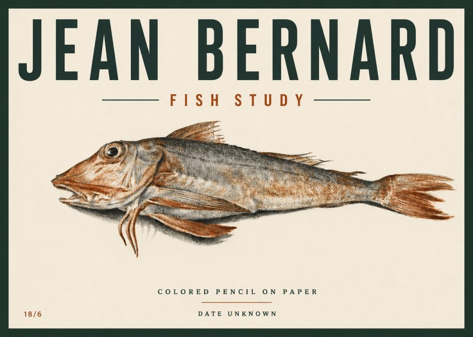 Jean Bernard Fish Study II No6 - Poster