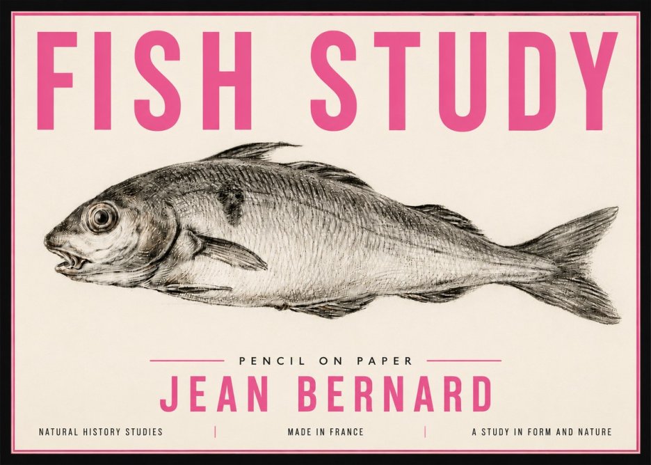 Jean Bernard Fish Study III No5 - Poster