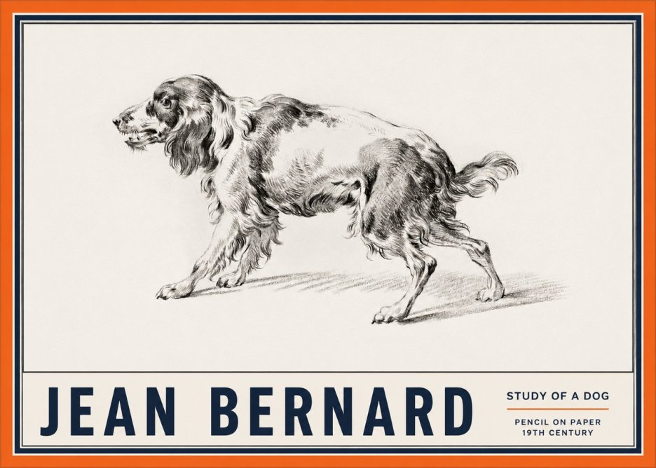 Jean Bernard Study of a Dog V No2 - Poster