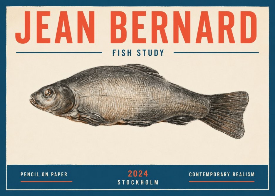 Jean Bernard Fish Study IV No2 - Poster