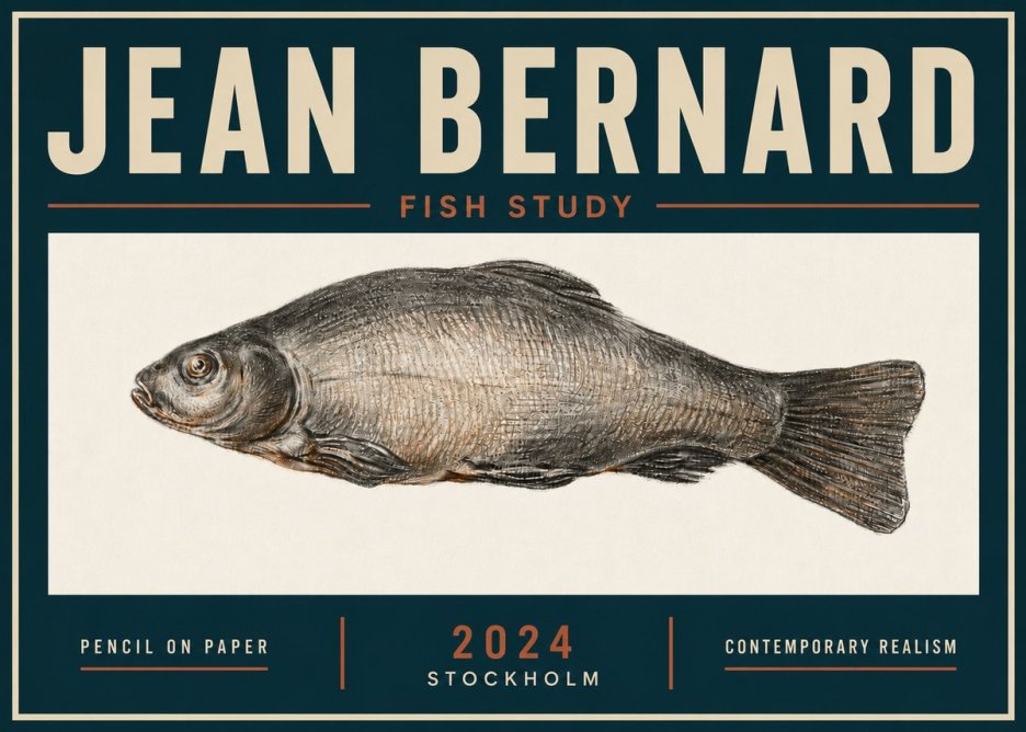 Jean Bernard Fish Study IV No5 - Poster